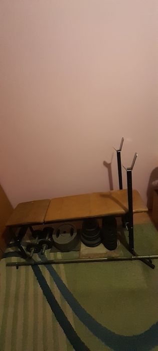 Home gym  set gantere haltera banca fitness
