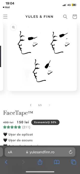 Facetape benzi elastice pentru ridicarea sprancenelor
