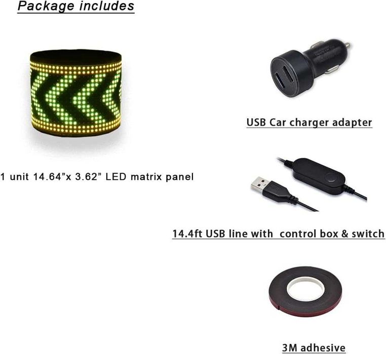 LED матричен панел Bluetooth APP Control USB 5V гъвкав LED екран превъртащ се текстов шаблон