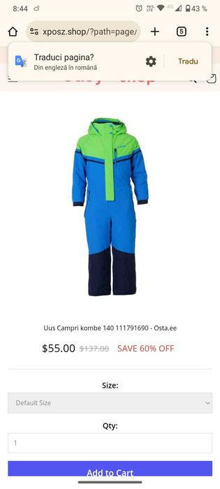 Salopetă SKI | Mărimea 92-98