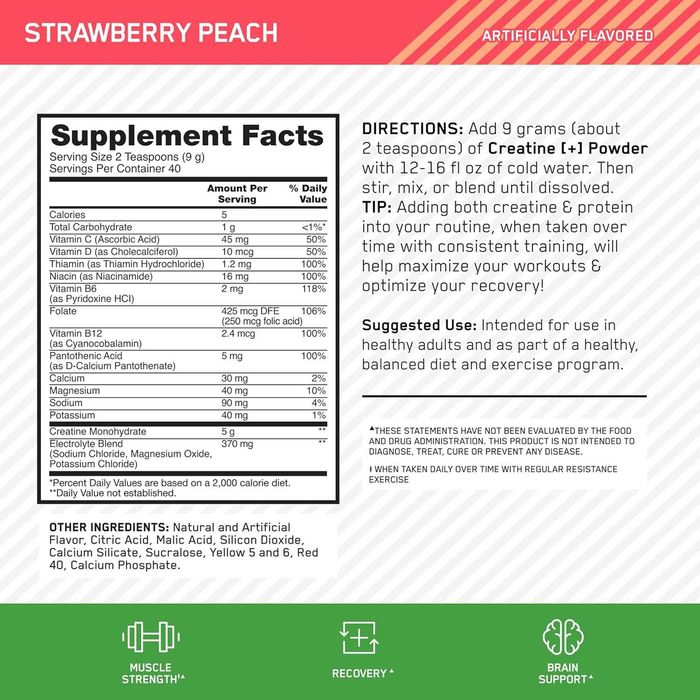 Креатин Моногидрат Optimum Nutrition Creatine Monohydrate Plus 360гр