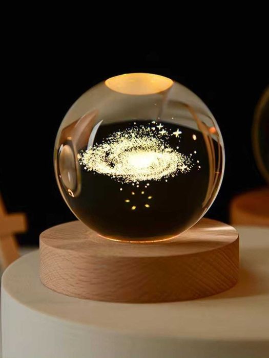 Хрустальный шар ночник 3D 8см антистресс - светильник LED лампа