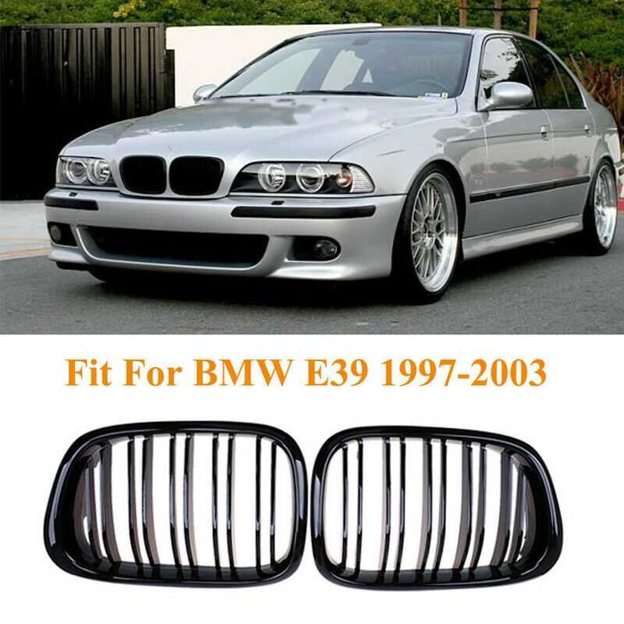 Двойни Бъбреци за БМВ Е39/BMW Е39 (1997-2003) черен гланц -  М дизайн