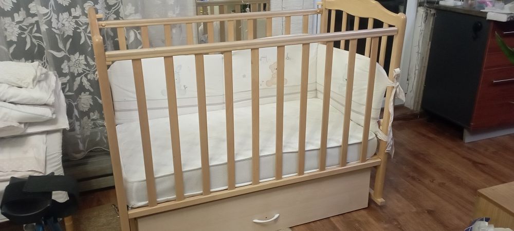 Манеж 3 в 1 с ящиком + бортики с бельем