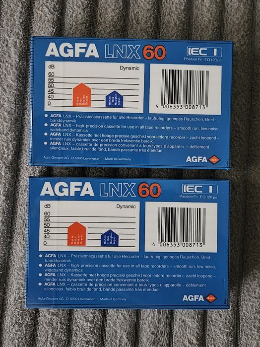 2 Casete Audio AGFA LNX 60