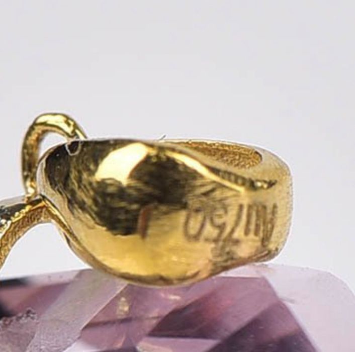 Colier aur 18k  cu pandantiv ametist 17.75 carate