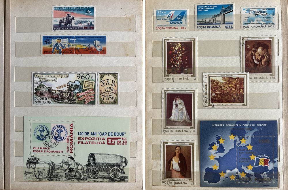 Colecție timbre România – serii complete, colițe (include Carol I 1939)
