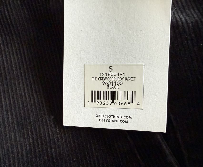 OBEY The Crew Corduroy Jacket ОРИГИНАЛНО мъжко яке - S