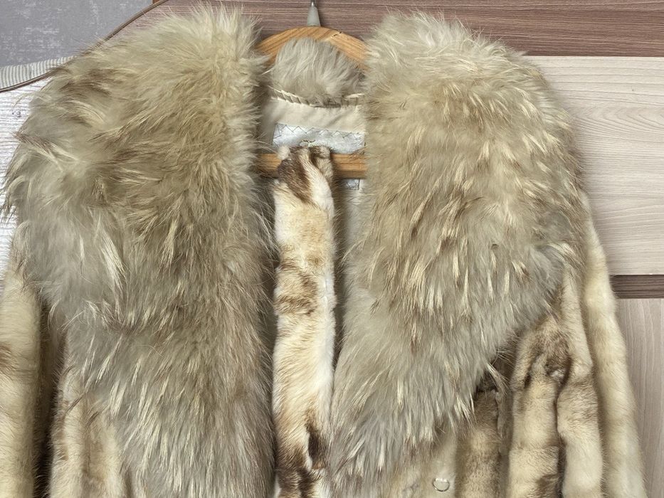 шуба норковая белая