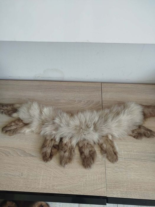 Guler unicat blană naturală vulpe și vizon, realizat la comandă