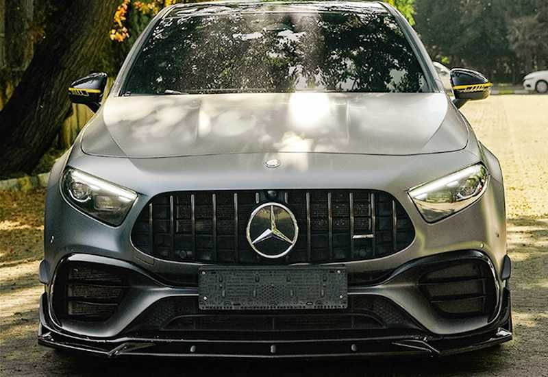 Преден лип спойлер за мерцедес в177 а45 амг / mercedes w177 a45 amg lip / добавка за предна броня / нож