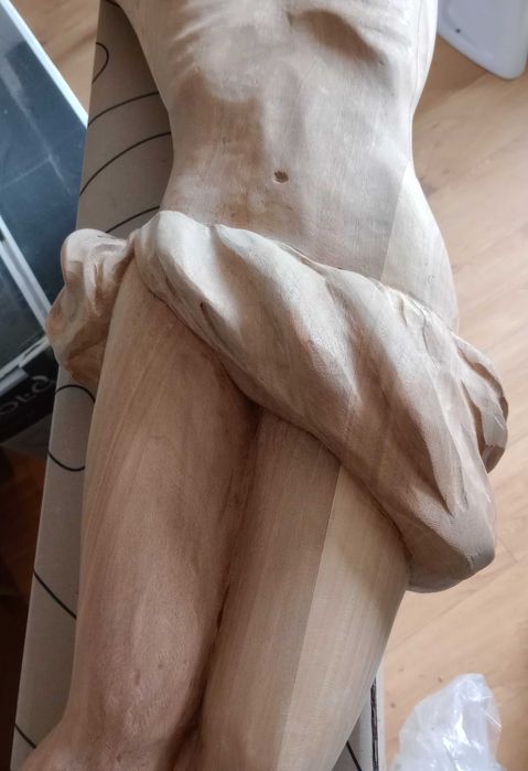 Crist Christ sculptat in lemn 120 cm. lungime