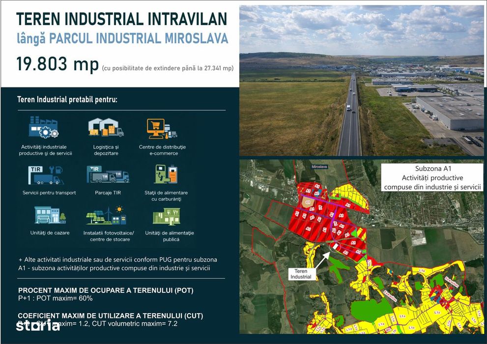 De Vânzare – Teren Industrial Intravilan, Miroslava – Iași