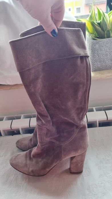 Cizme dama Casadei,suede bej ,ms.40