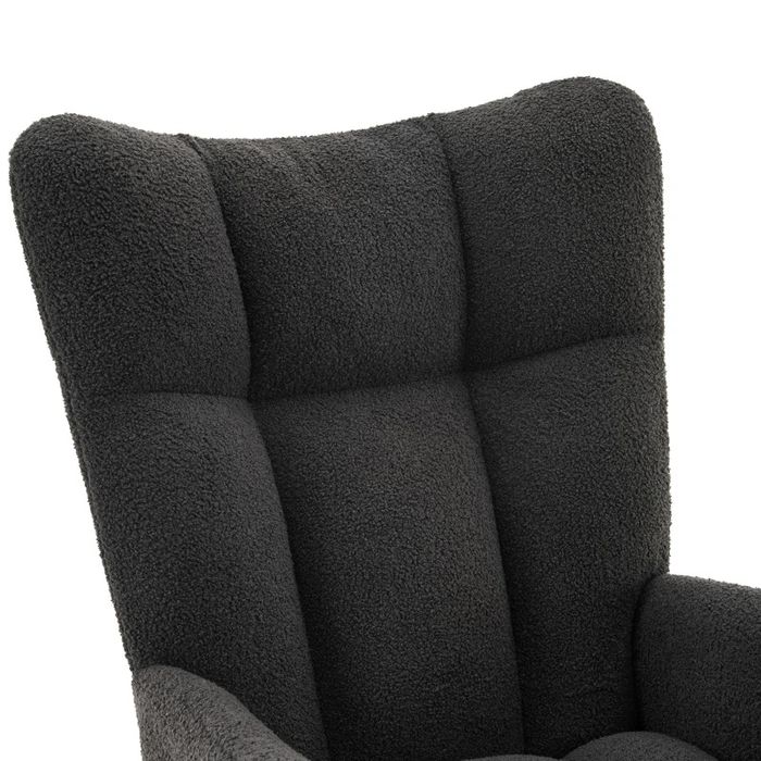 NOU Fotoliu balansoar, teddy, negru