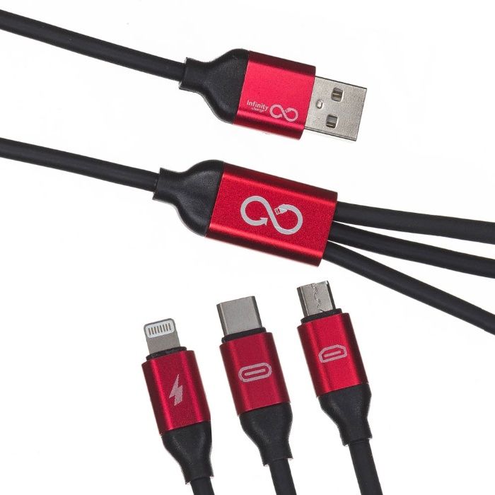 Cablu incarcare 3 in 1 - Trinity Lightning, Micro-USB si USB Type-C