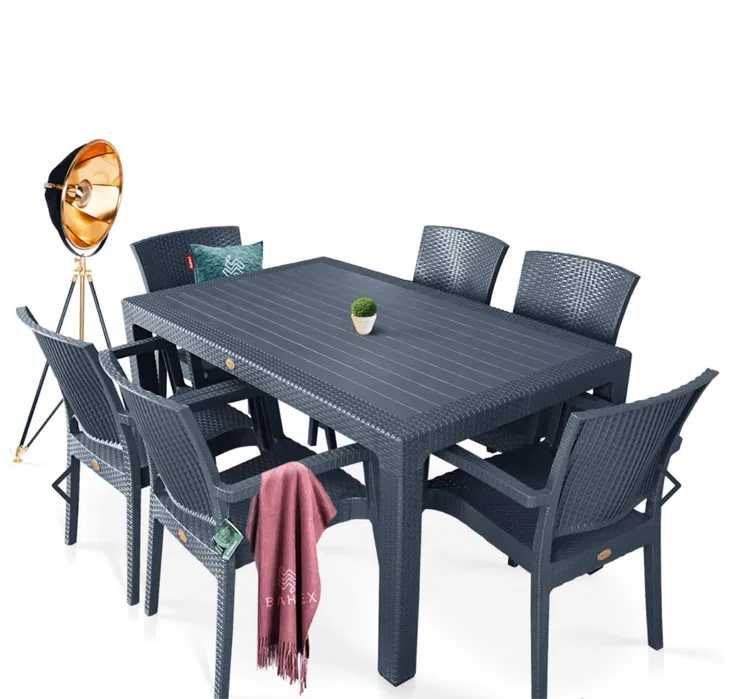 Комплект маса + 6 стола или 4 стола ратан 3 цвята и размери маси мод.9