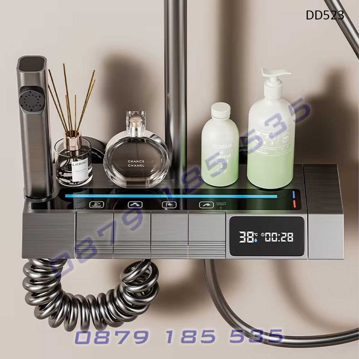 Луксозна душ система светещ смесител LED дисплей пита слушалка баня