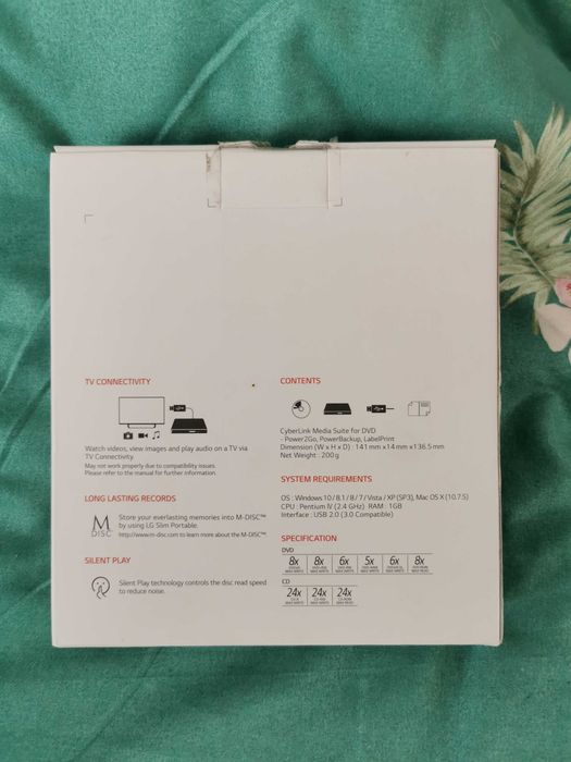 DVD Writer extern Hitachi-LG GP57EB40, Slim, 8x, USB 2.0, Negru