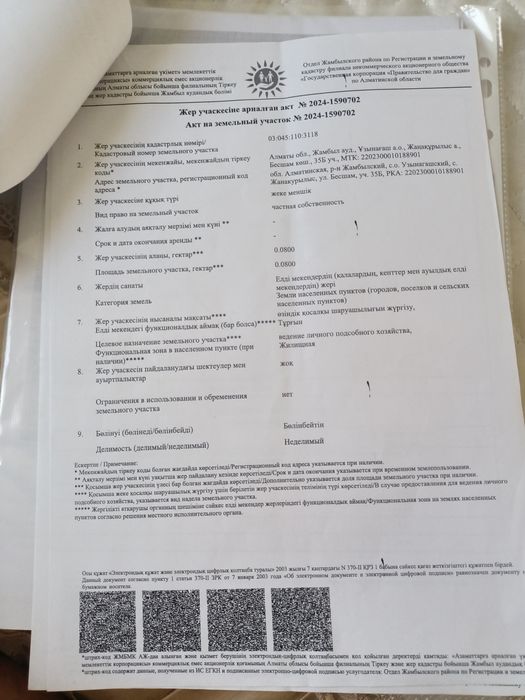 Участок сатылады.