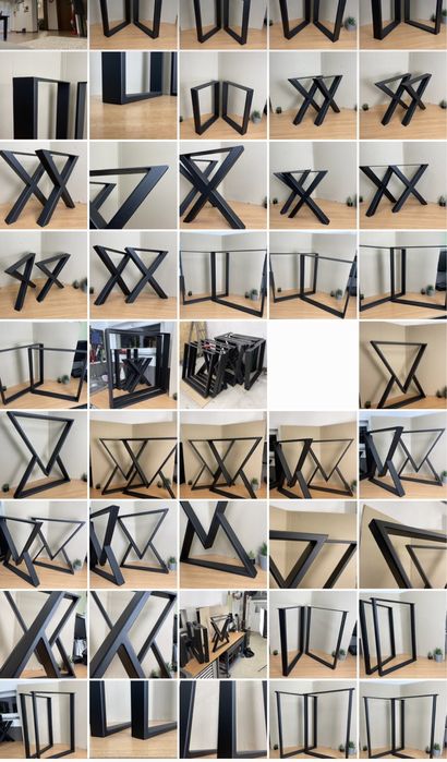 Set 2 picioare metalice (masa dining, living, bucatarie, cafea, bar)