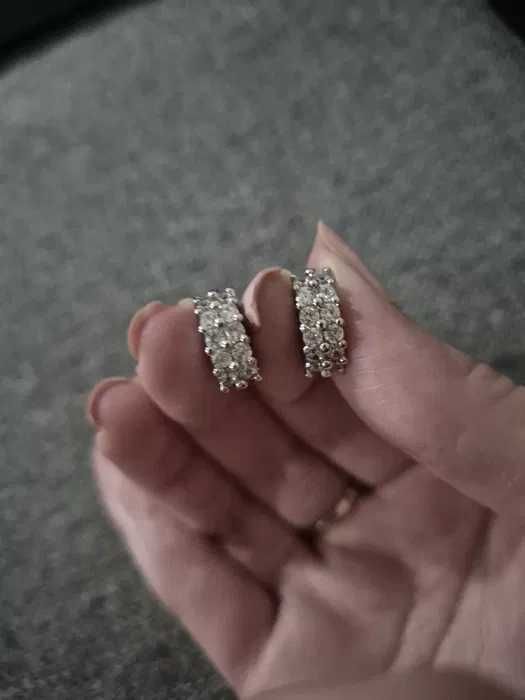 нови Сребърни обеци с цирконий нови сребърни обици обеци