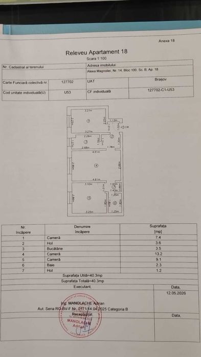 Direct Proprietar | Apartament 3 camere de vânzare – Cartier Florilor, Brașov | 90.000 € ușor negociabil