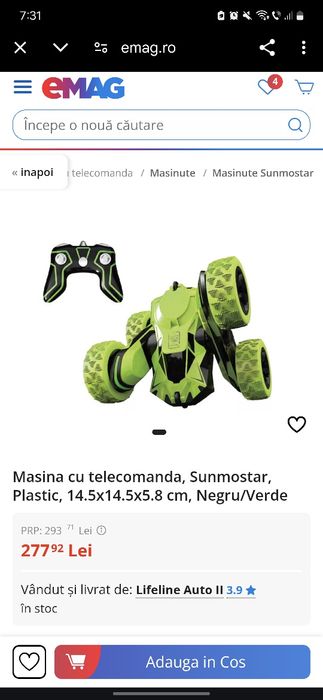 Masina fara  telecomanda, Sunmostar,