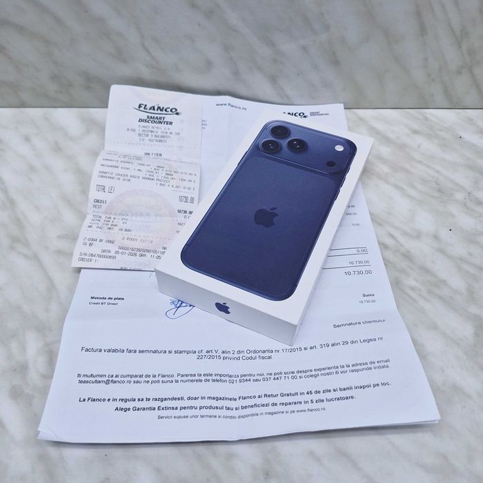 iPhone 17 Pro Max, 512GB, 5G, Sigilat Zeus Amanet Militari 34263