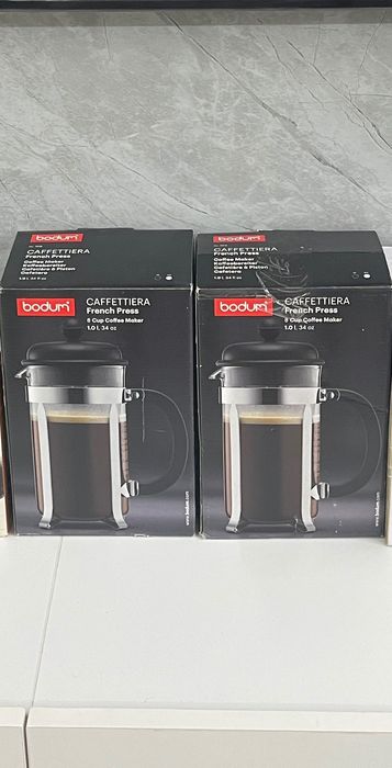 Френска преса за кафе, Bodum, Chambord, Inox, 1л, 8 чаши, прозрачна/сребриста.