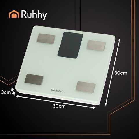 Смарт кантар за телесно тегло Ruhhy 20676, Bluetooth приложение Feelfit, до 226кг, бял