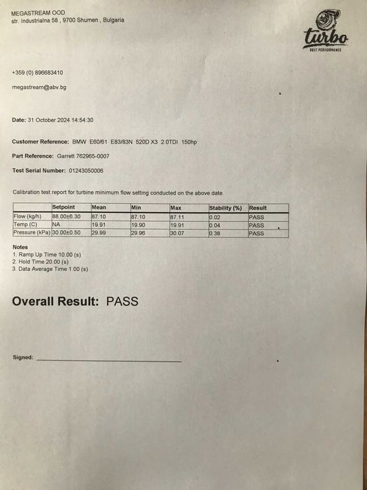 Рециклиране и ремонт на Турбокомпресори BMW  E60 E83 520D X3 2.0 150кс