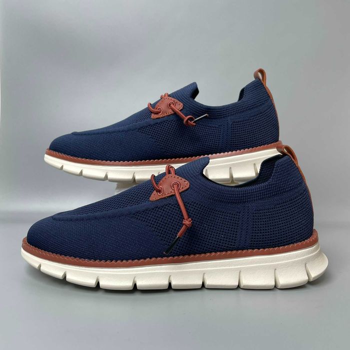 Мужские кроссовки темно-синие легкие летние casual camminare-8812-navy