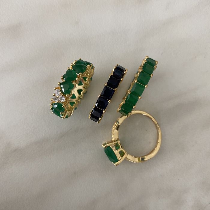 Дамски златен пръстен с цветни камъни РАЗЛИЧНИ ВИДОВЕ