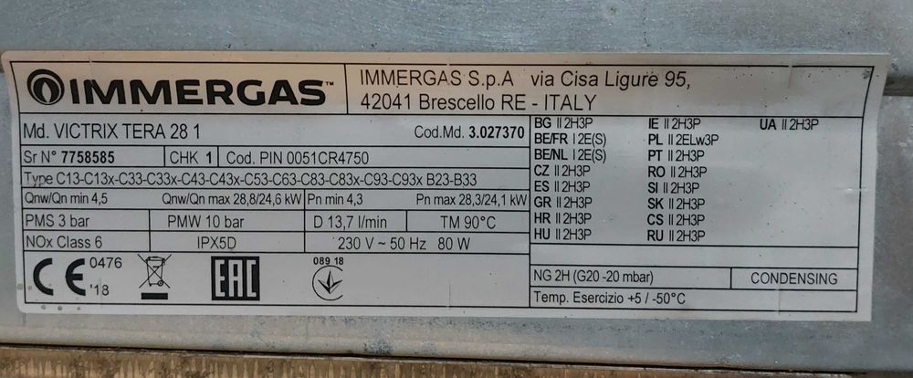 Depozit piese s.h. IMMERGAS VICTRIX TERA 24/28 .