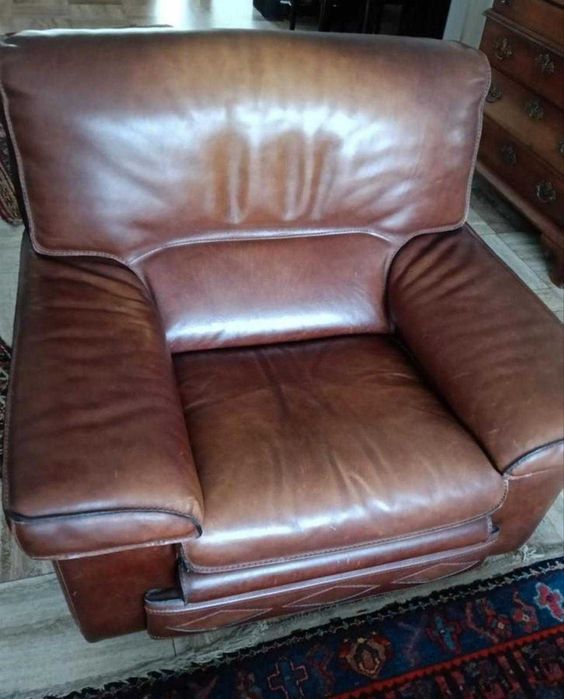 Canapea + fotolii din piele italiană, Roland Lap