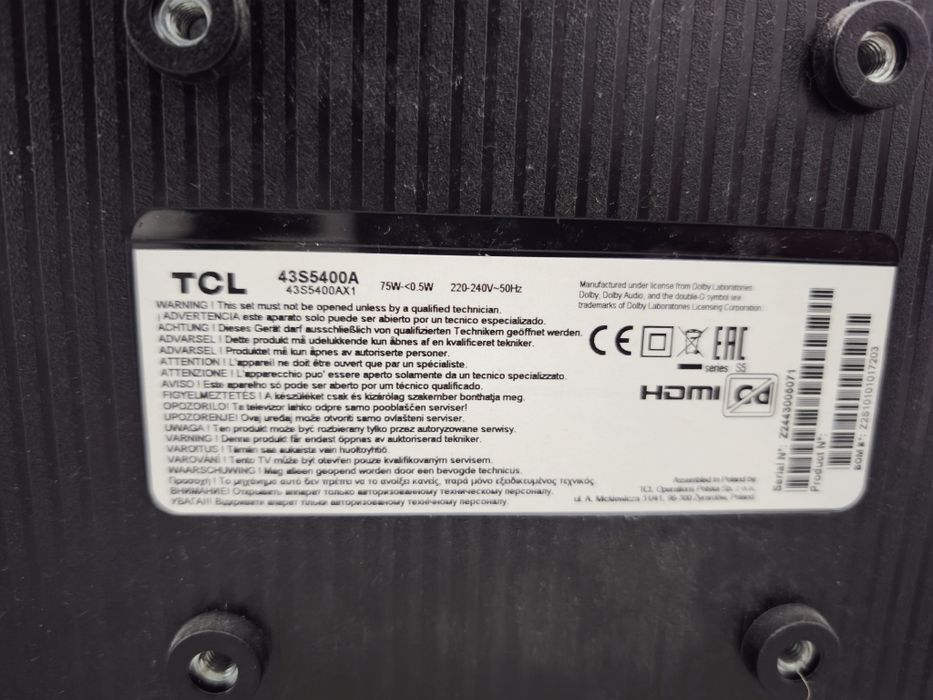 Televizor TCL 108cm, display spart