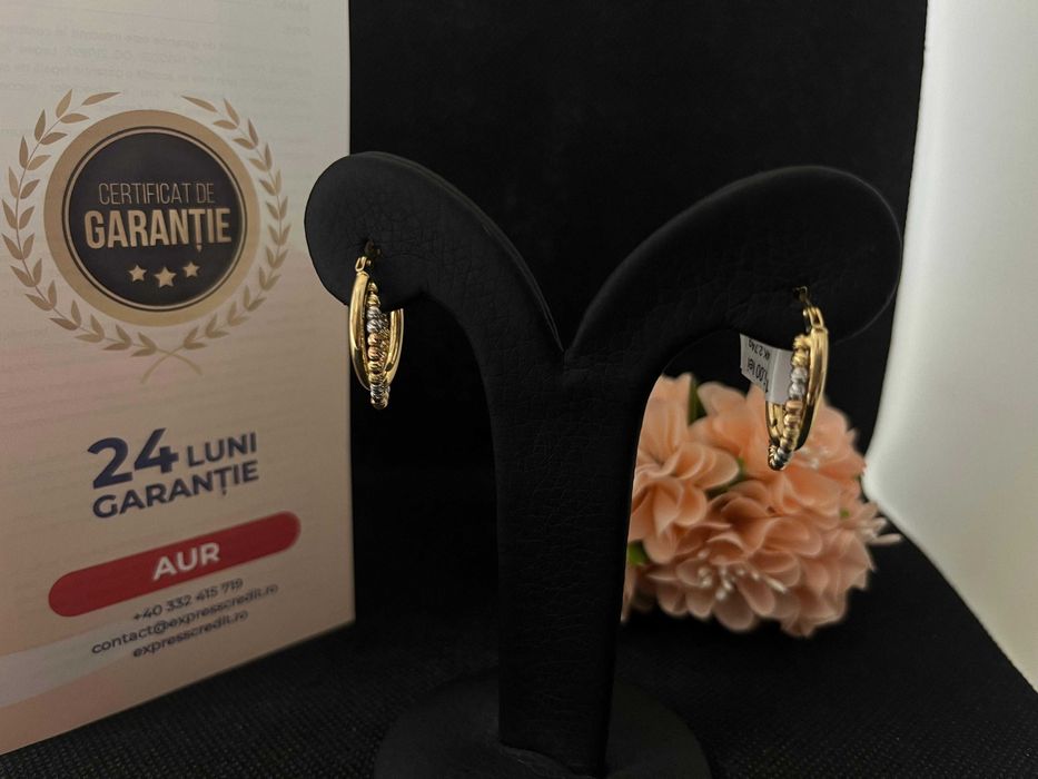 Cercei Aur 14k 2.74g (AG16 Moldova b33000.3)-Garantie 2 ani!