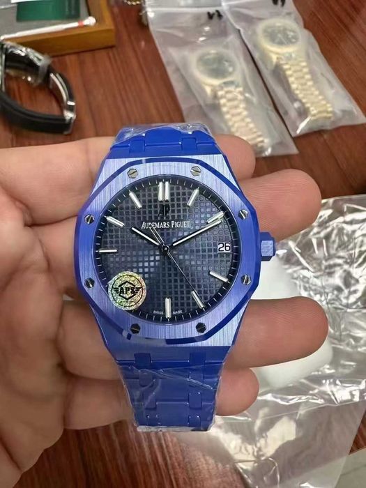 Audemars Piguet Royal Oak керамика синьо-бяла