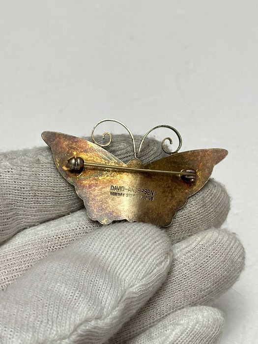 BROSA ARGINT 925 - Fluture Email - David Andersen - Norway - 1940-50 !