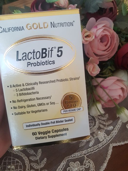 LactoBif 5, пробиотики, 5 млрд КОЕ, 60 вегетарианских капсул