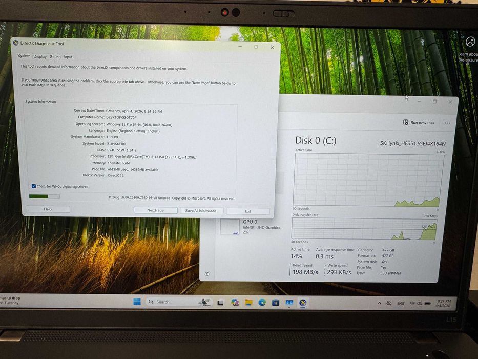 Hope Amanet P10/ Lenovo ThinkPad L15 gen 4 i5 13th SSD