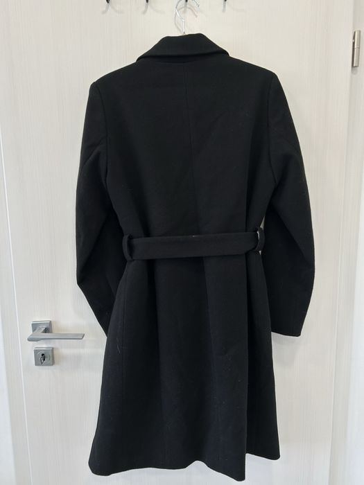 Palton damă negru, Elegant - 50% LÂNĂ & Viscoză - Mărimea 42 (L)