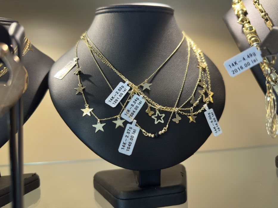 Bijuterii aur 14k 18k 585 750 lant bratara cercei  inel dama, barbat colier