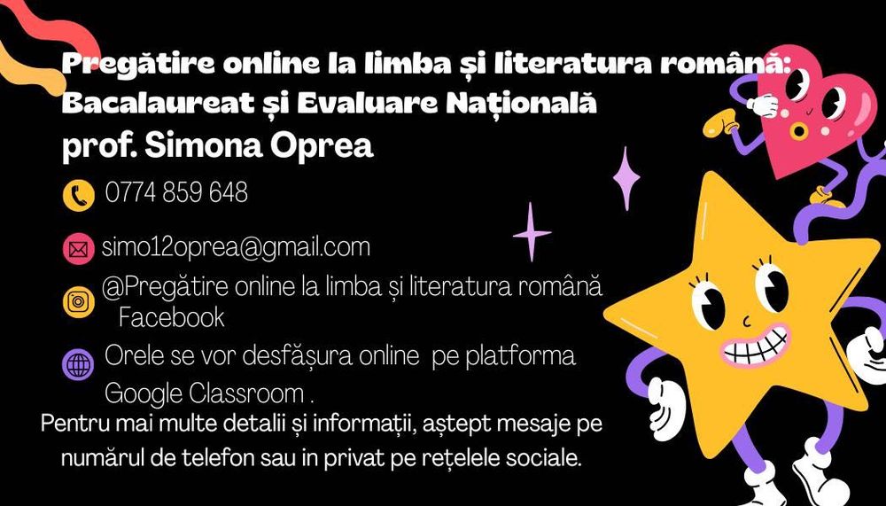 Meditații Română ONLINE  - Bac și Evaluare Națională
