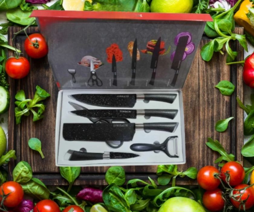 Немска. ZP-009 Професионален кухненски комплект ножове - 6 части,