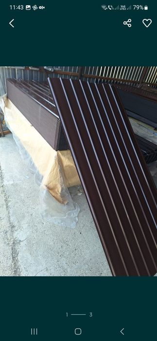 Tablă Cutata colorat și zincat
Dimensiuni 190/90/0.2 maro 10 lei m