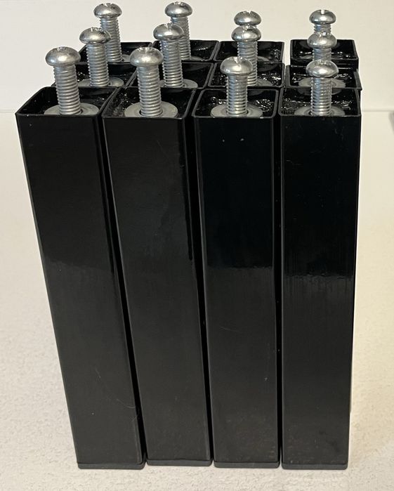 Picior metalic patrat negru somiera cu inaltimea  de 17 cm