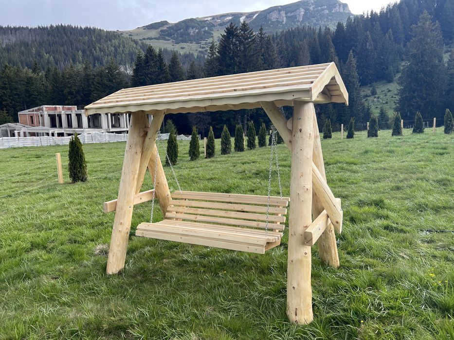 Leagan rustic din lemn masiv / balansoar