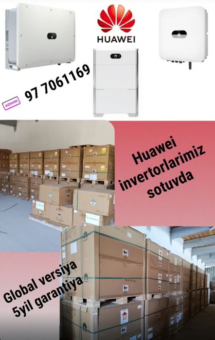 HUAWEI invertor sotuvda!! Global versiya original!!

5kwt on-grid 1fa